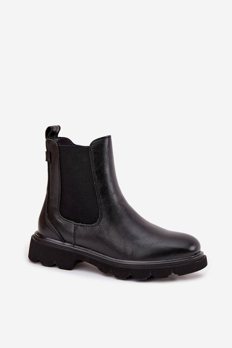 Women's Black Eco Leather Ankle Boots - 