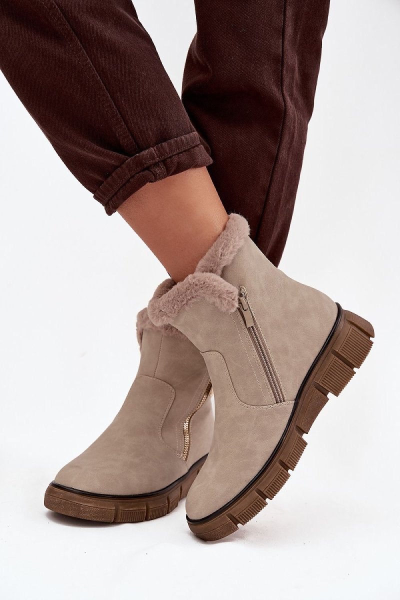 Women's Black Faux Leather Snow Boots - 