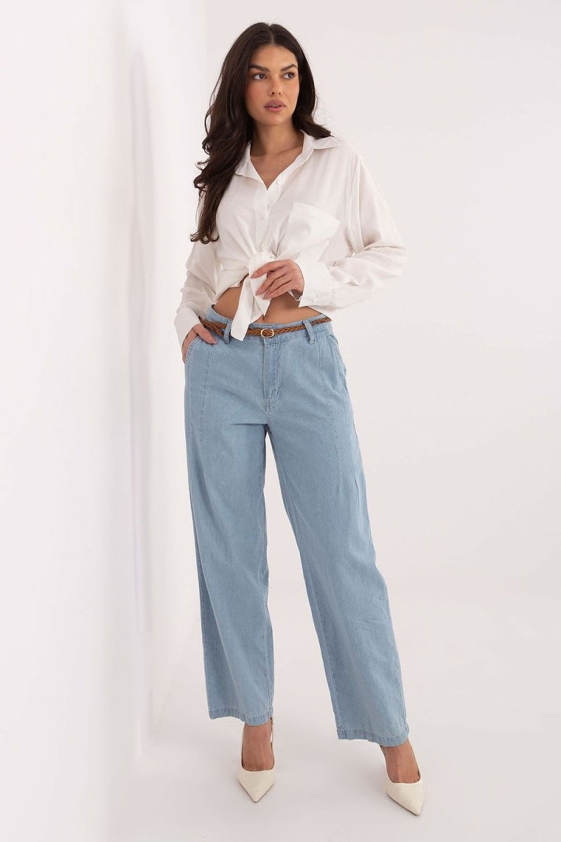 Women's Blue High - Waisted Wide Leg Jeans - 