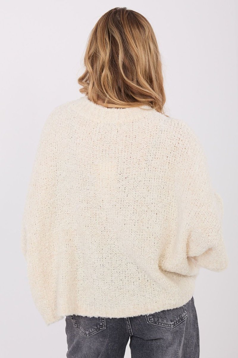 Women's Boucle Sweater - Acrylic Blend - 
