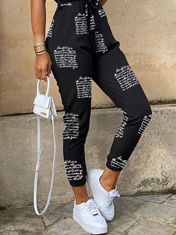 Women's Casual Lapel Buttoned Belt Cargo Jumpsuit - Jumpsuit