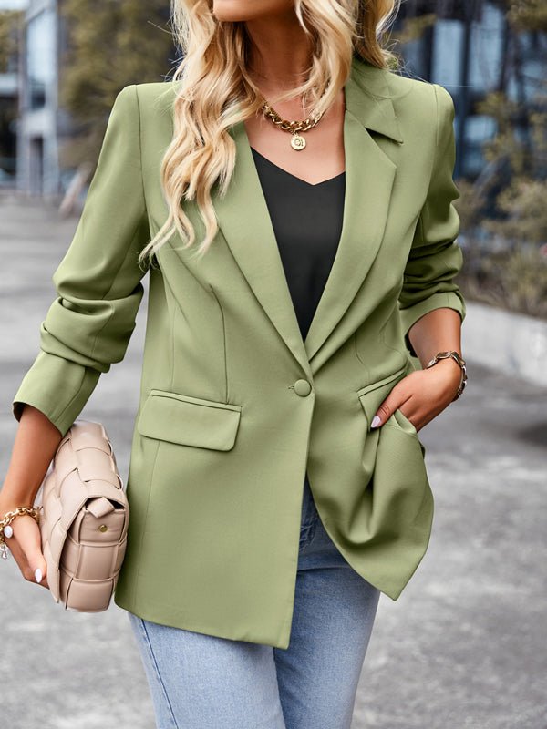 Women's casual long - sleeved small suit jacket - Outerwear