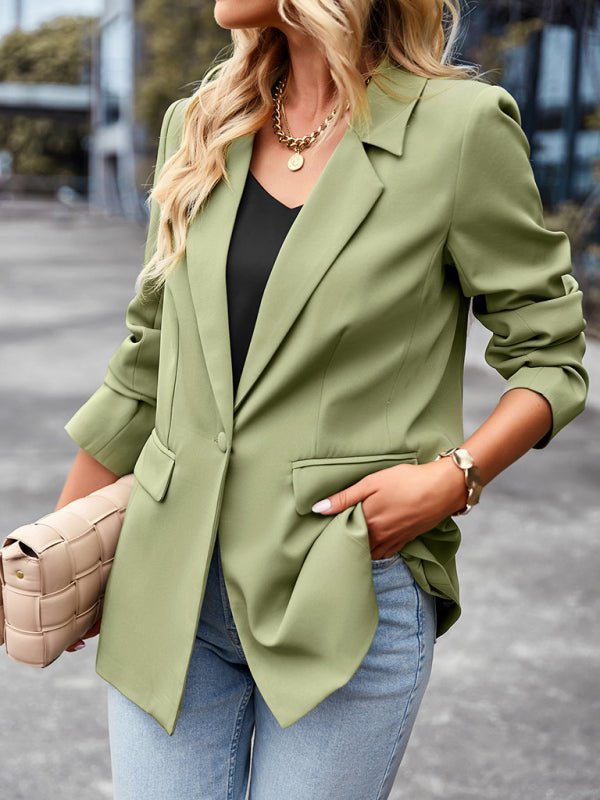 Women's casual long - sleeved small suit jacket - Outerwear