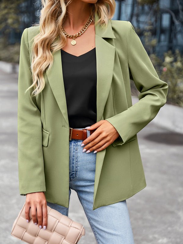 Women's casual long - sleeved small suit jacket - Outerwear