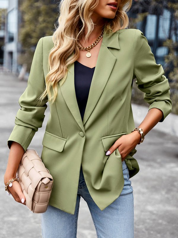 Women's casual long - sleeved small suit jacket - Outerwear
