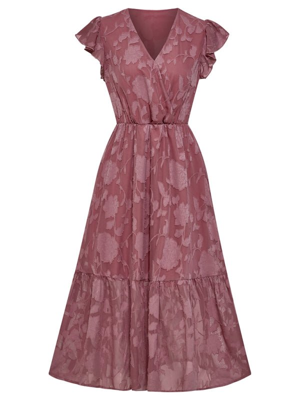 Women's Casual V Neck Floral Sleeveless Long Dress - Formal Dress