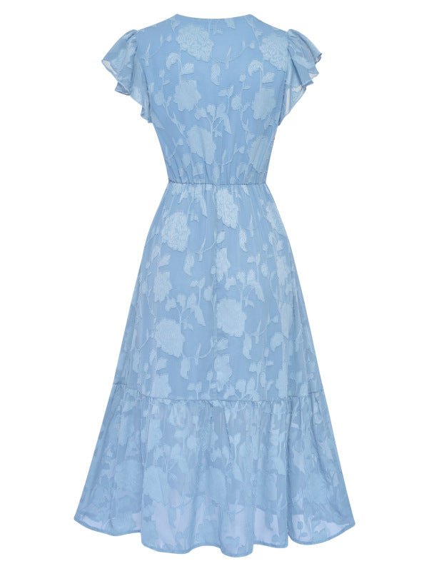 Women's Casual V Neck Floral Sleeveless Long Dress - Formal Dress