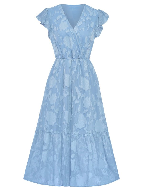 Women's Casual V Neck Floral Sleeveless Long Dress - Formal Dress