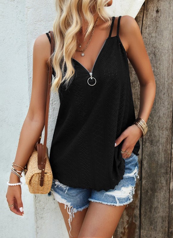 Women's casual zipper camisole top - Top
