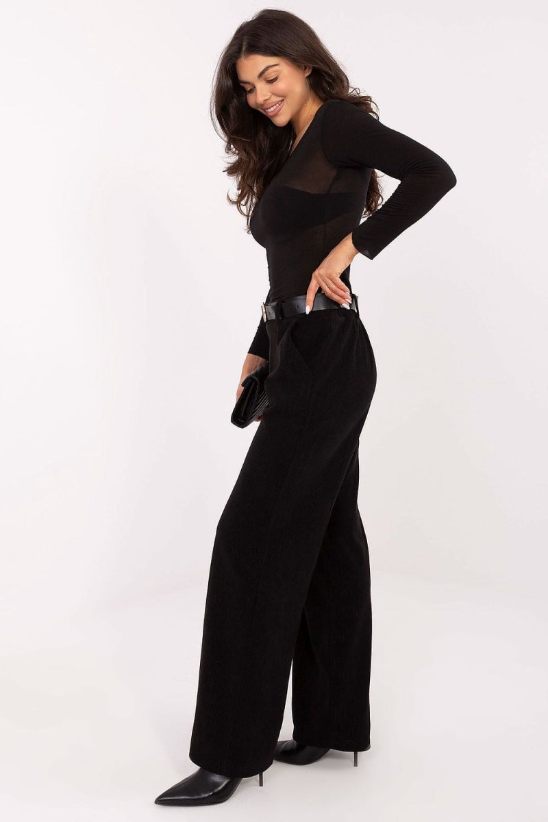 Women's Corduroy Wide Leg Trousers - 