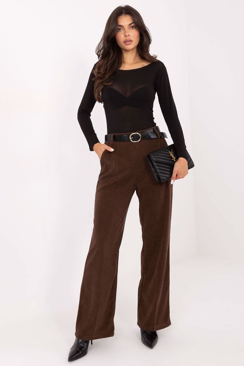 Women's Corduroy Wide Leg Trousers - 