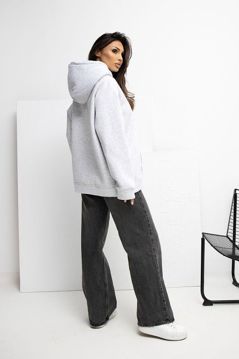 Women's Cotton Blend Hoodie with Kangaroo Pocket - 