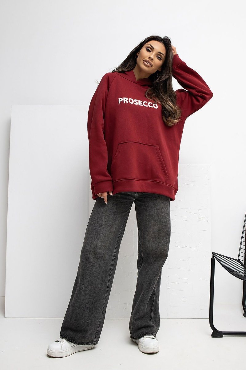 Women's Cotton Blend Hoodie with Kangaroo Pocket - 