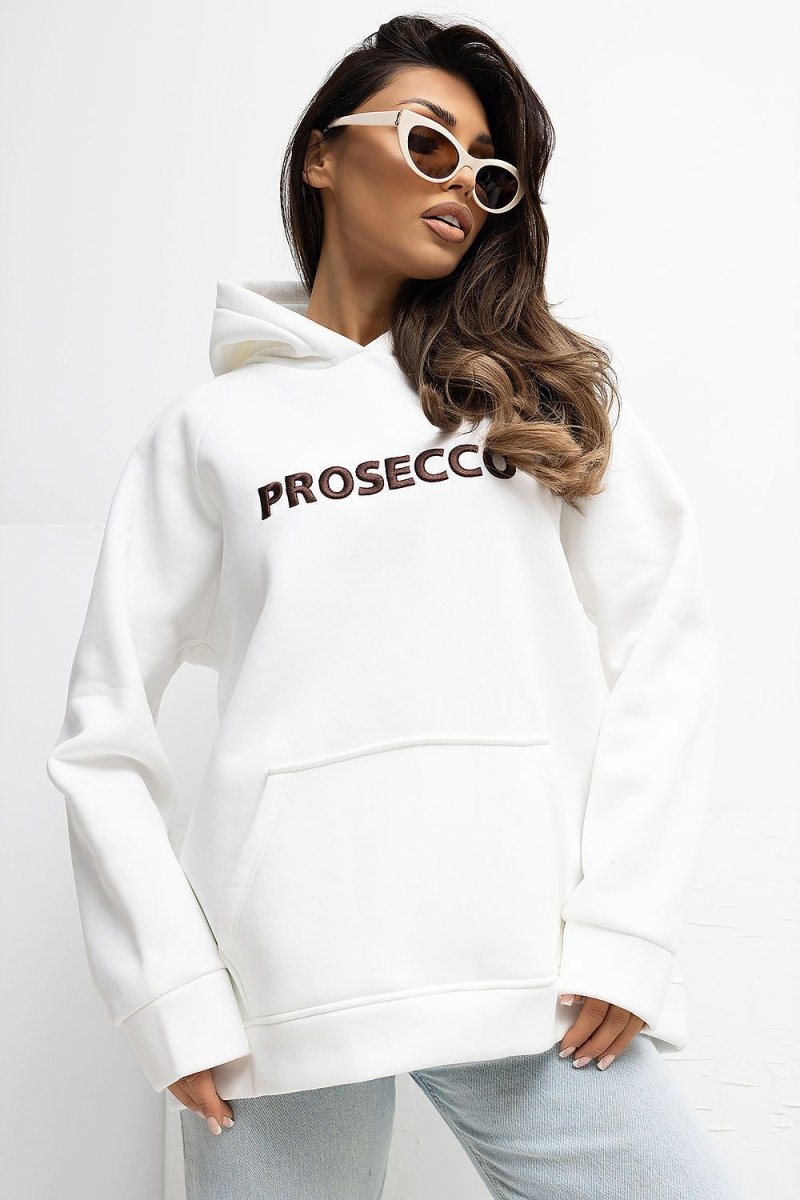 Women's Cotton Blend Hoodie with Kangaroo Pocket - 