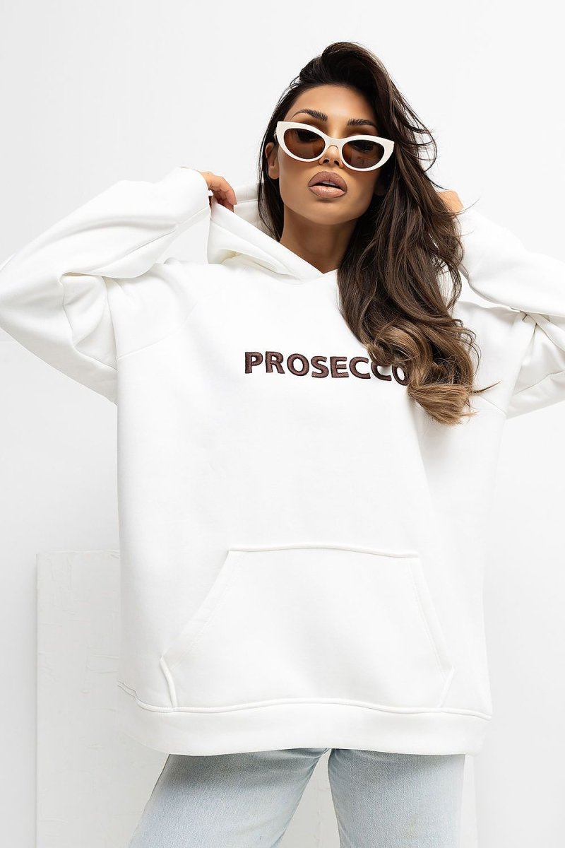 Women's Cotton Blend Hoodie with Kangaroo Pocket - 