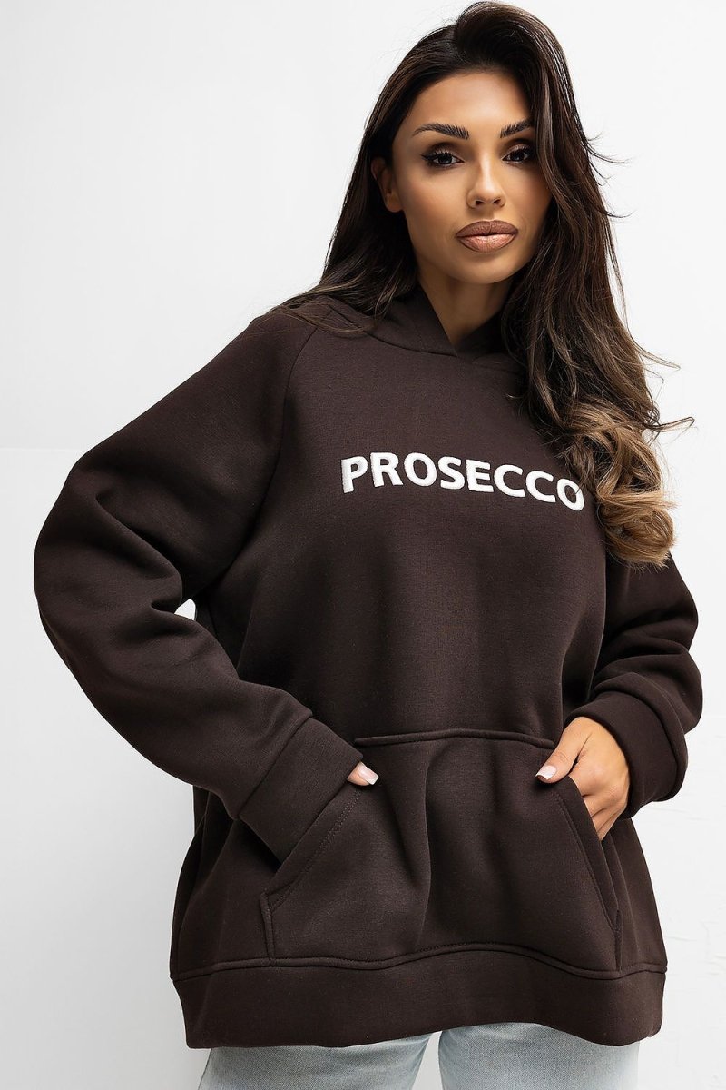 Women's Cotton Blend Hoodie with Kangaroo Pocket - 