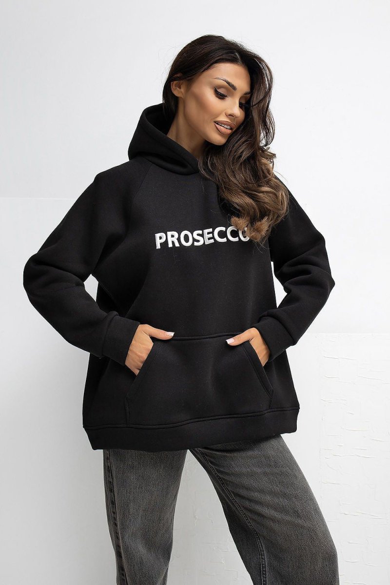 Women's Cotton Blend Hoodie with Kangaroo Pocket - 