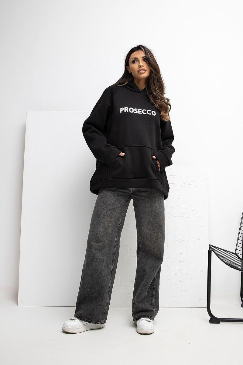 Women's Cotton Blend Hoodie with Kangaroo Pocket - 