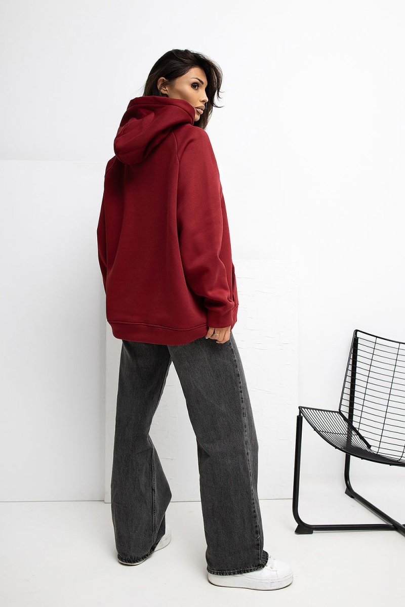 Women's Cotton Blend Hoodie with Kangaroo Pocket - 