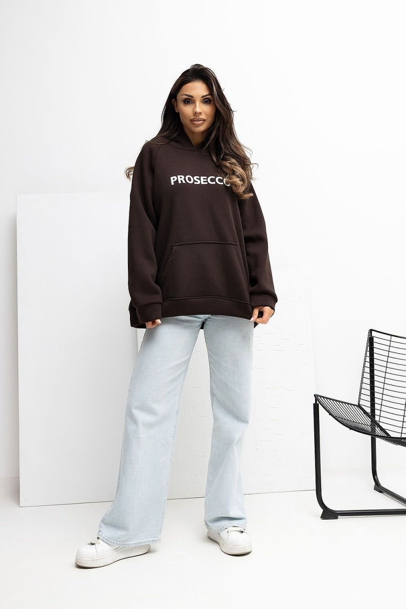 Women's Cotton Blend Hoodie with Kangaroo Pocket - 