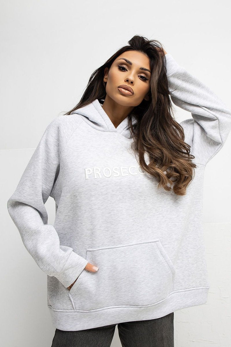 Women's Cotton Blend Hoodie with Kangaroo Pocket - 