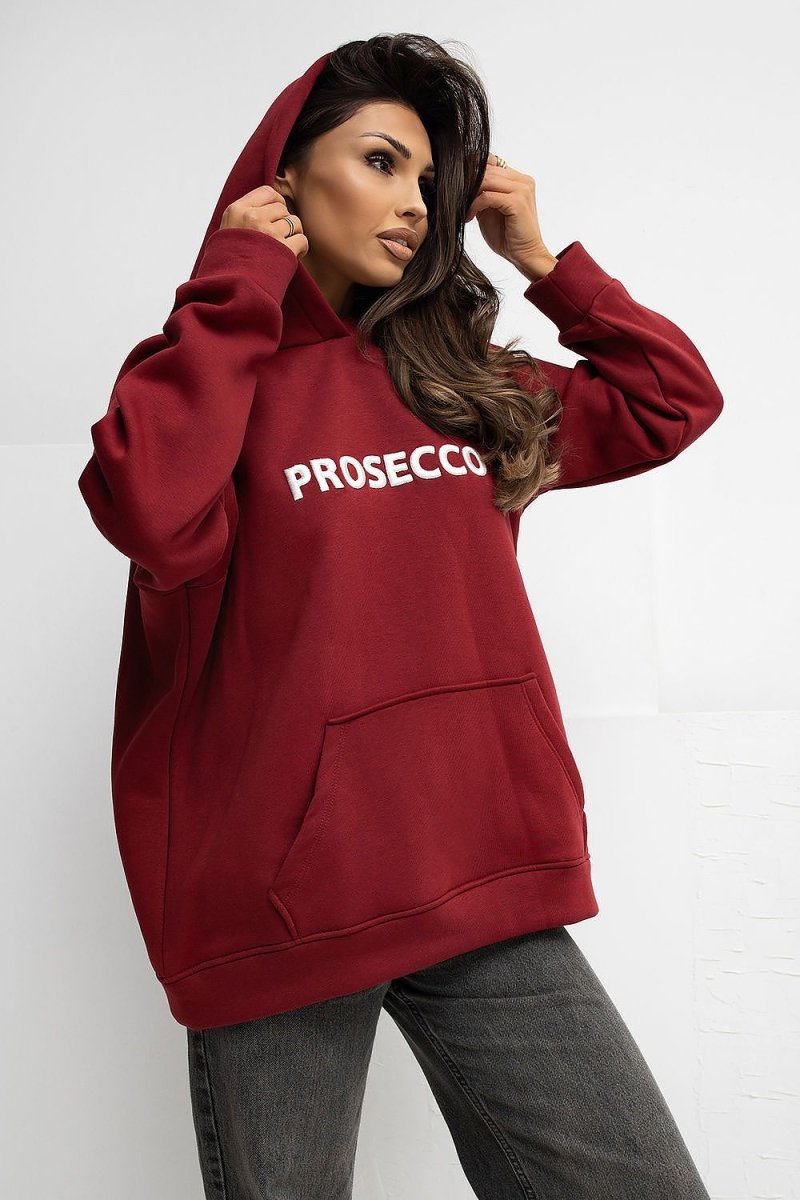 Women's Cotton Blend Hoodie with Kangaroo Pocket - 