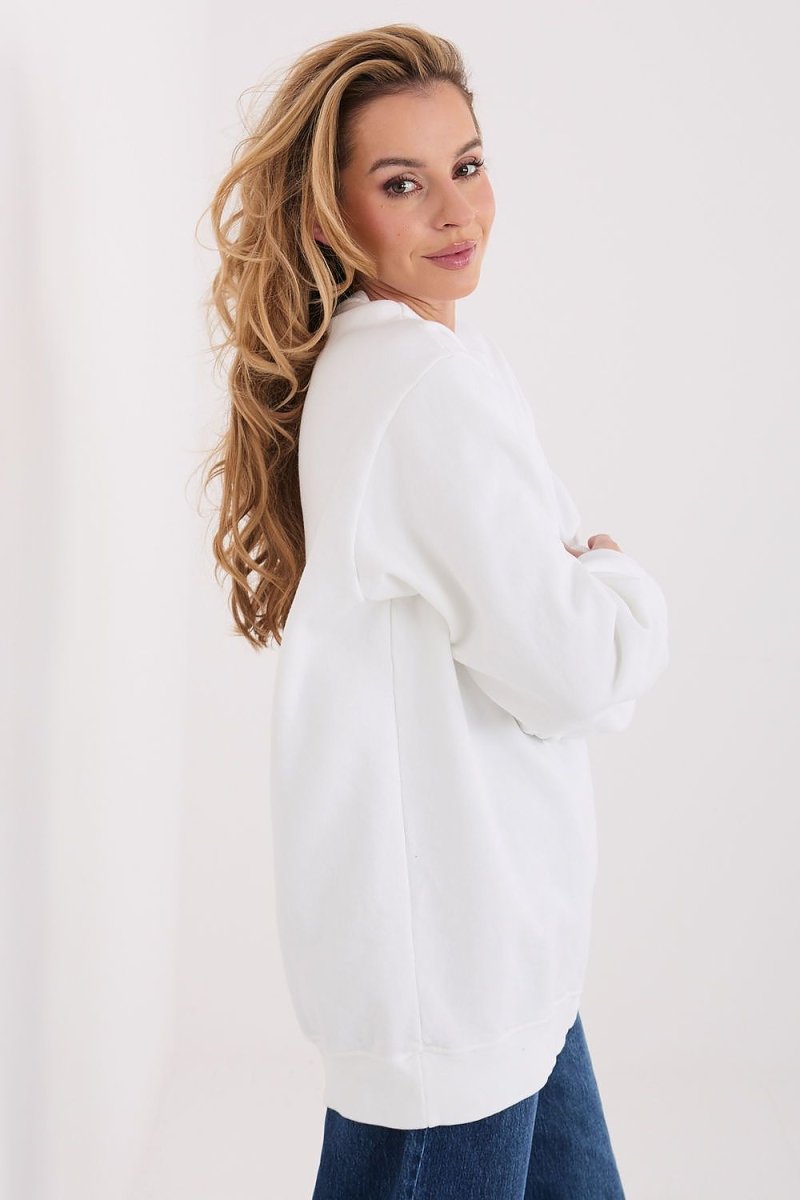 Women's Cotton Blend Slogan Sweatshirt - 