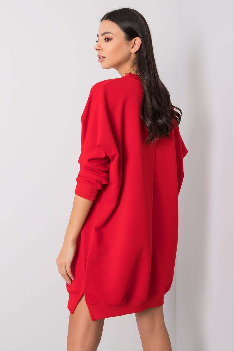 Women's Cotton Spandex Sweatshirt Dress - 