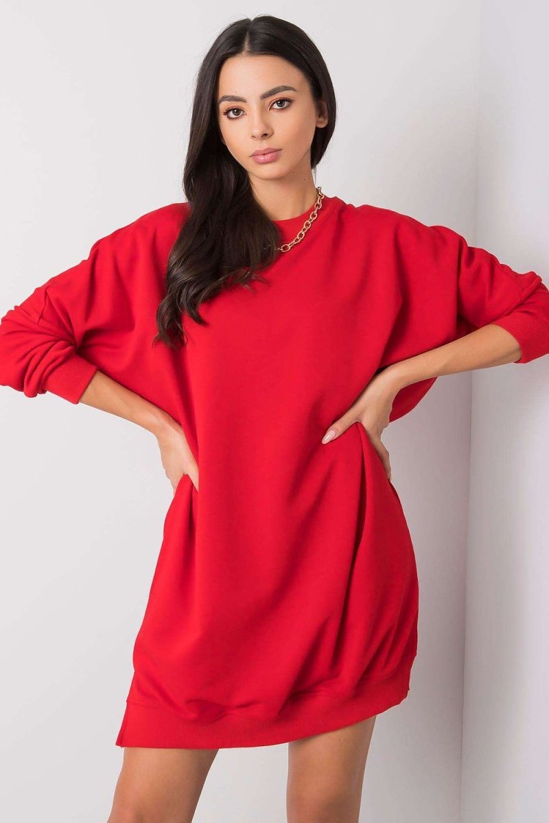 Women's Cotton Spandex Sweatshirt Dress - 