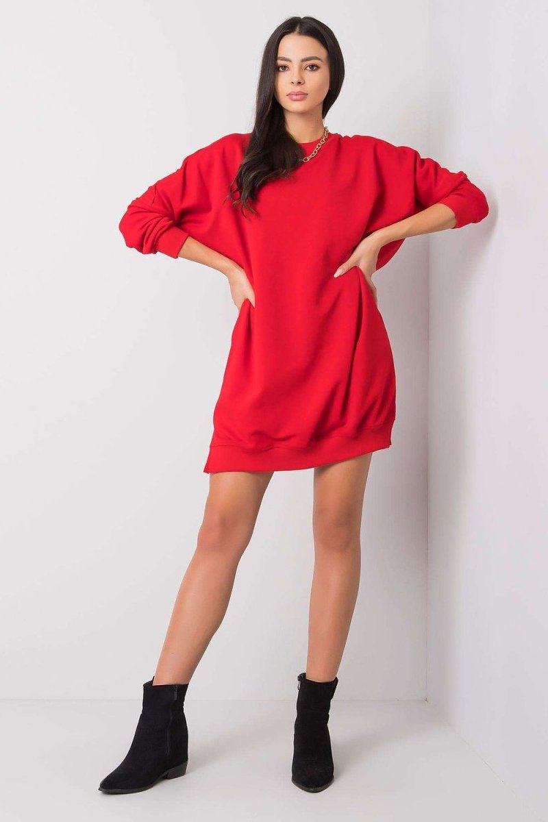 Women's Cotton Spandex Sweatshirt Dress - 