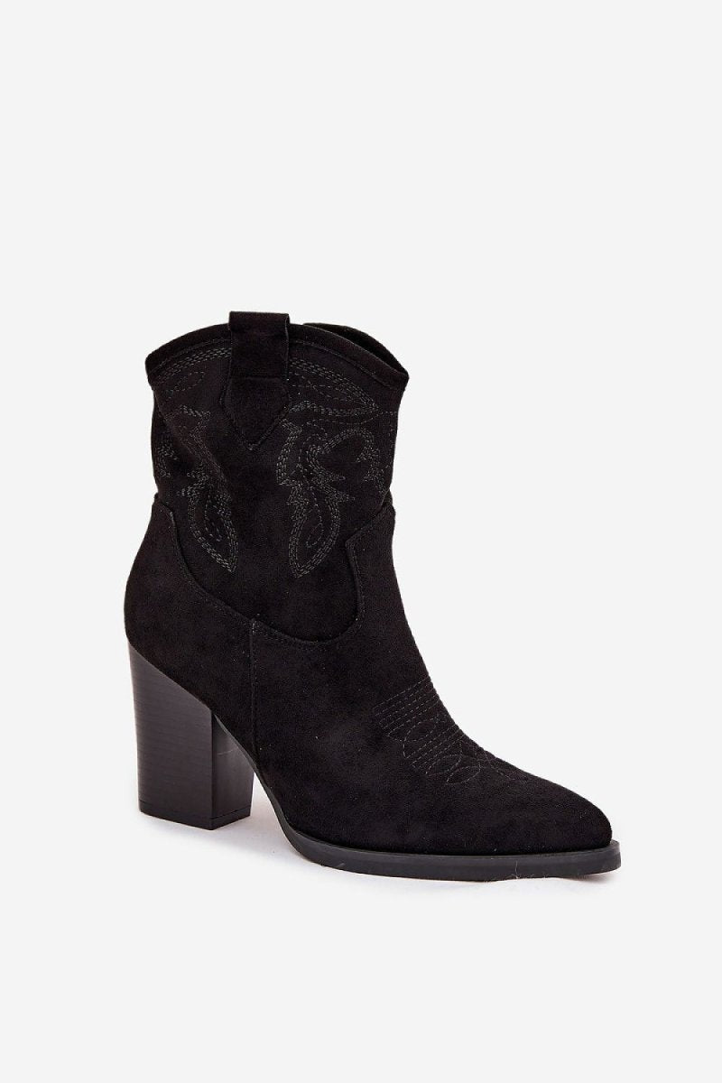 Women's Cowboy Style Ankle Boots - 