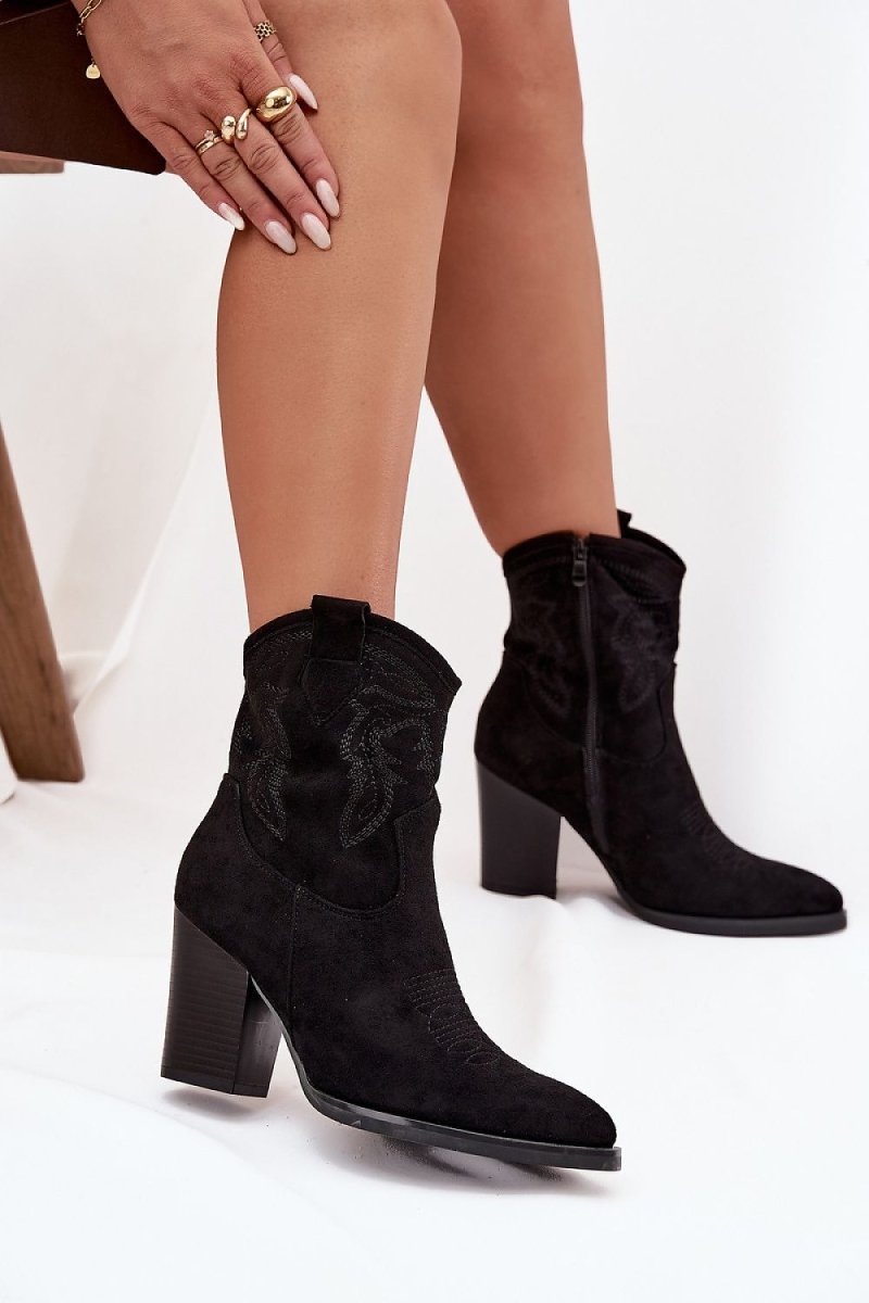 Women's Cowboy Style Ankle Boots - 