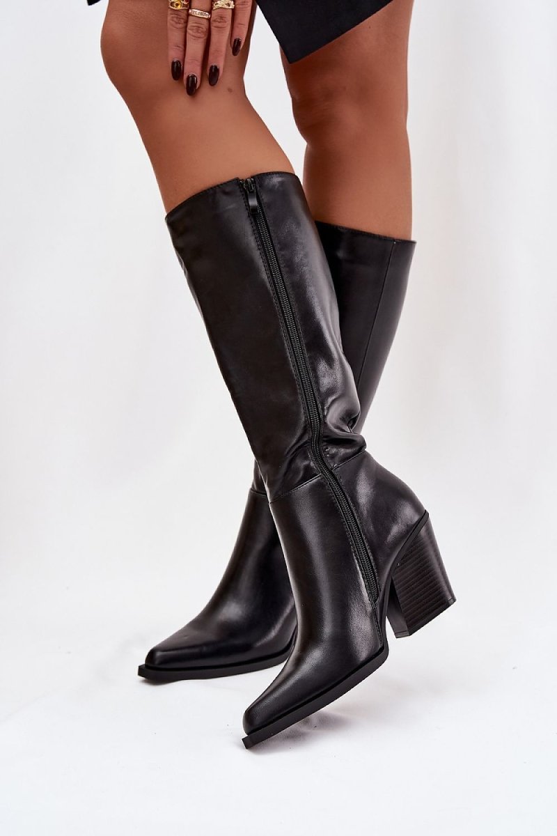 Women's Eco Leather Heel Boots - 
