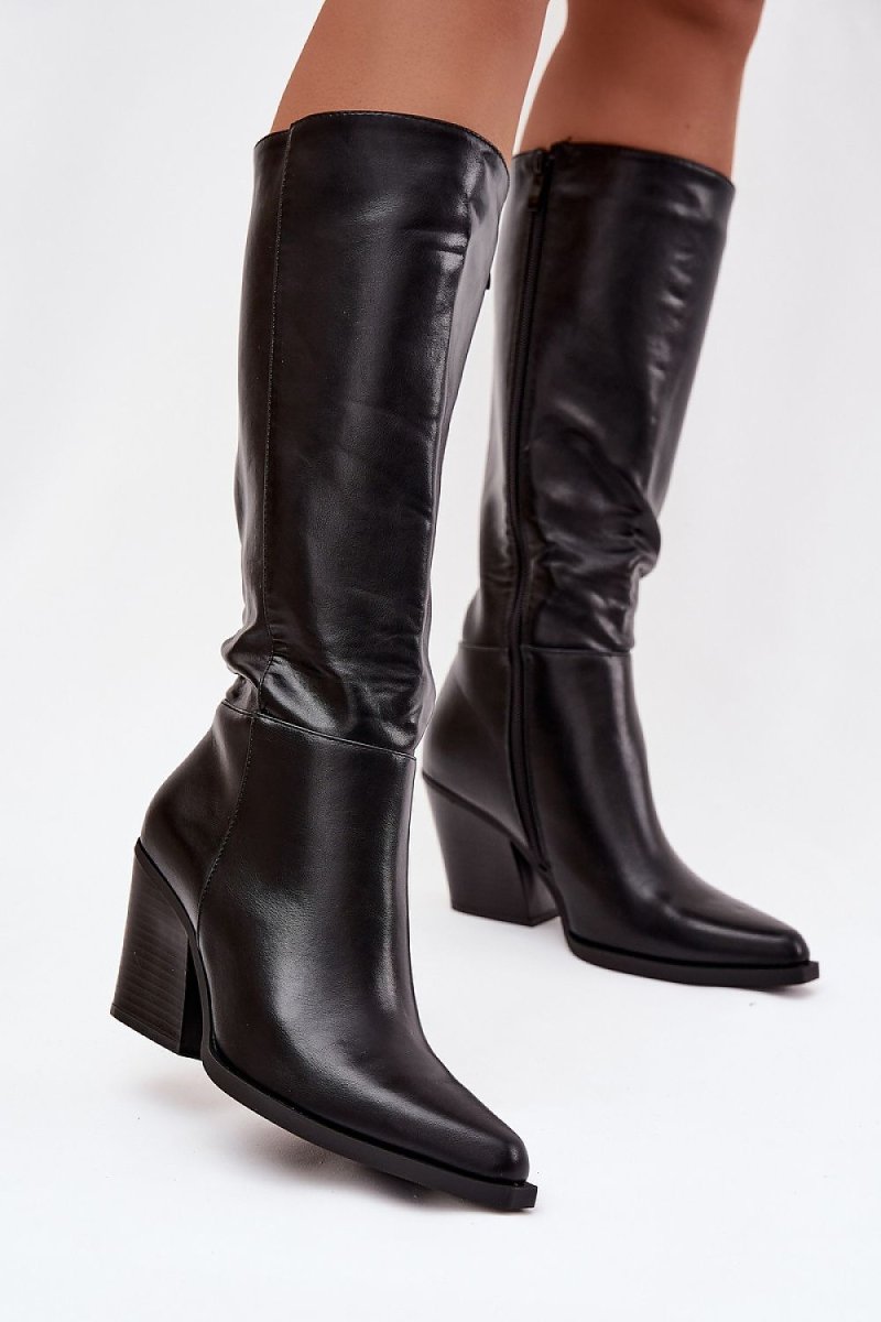 Women's Eco Leather Heel Boots - 