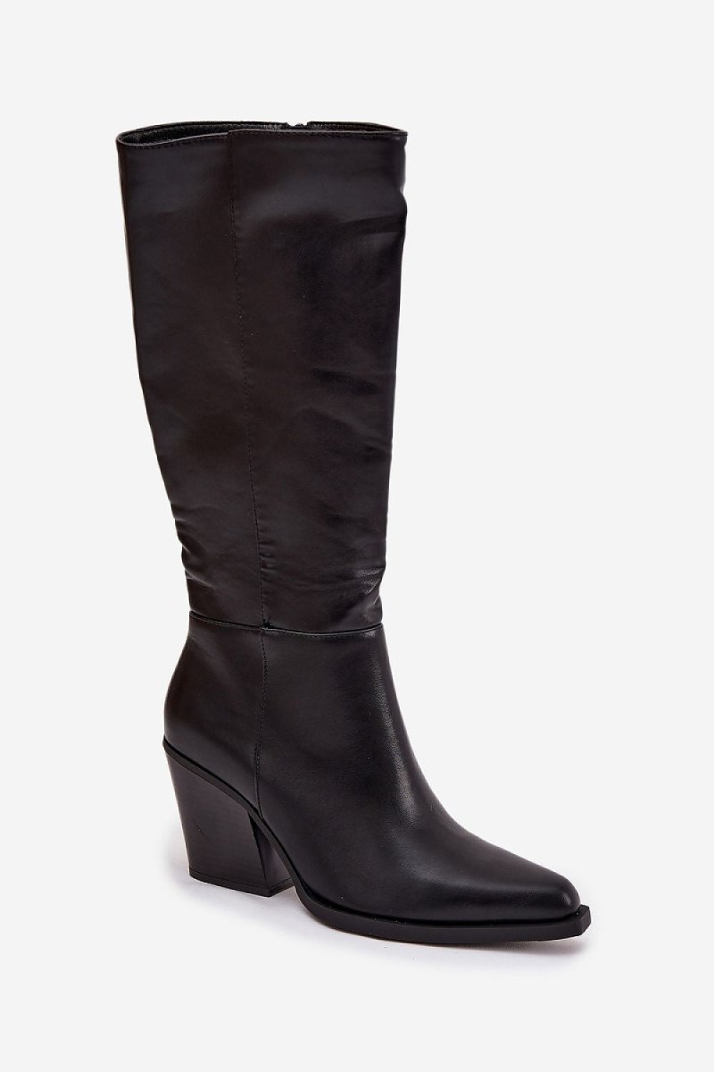 Women's Eco Leather Heel Boots - 