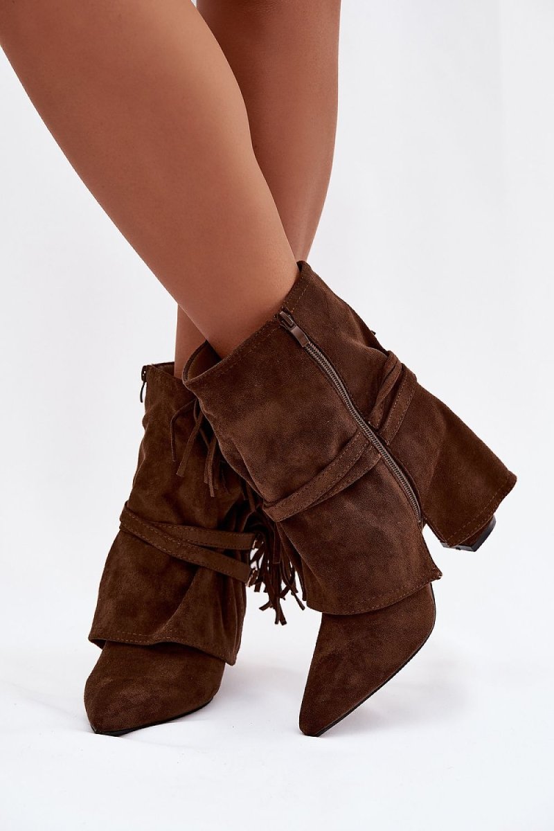 Women's Eco Suede Fringe Ankle Boots - 