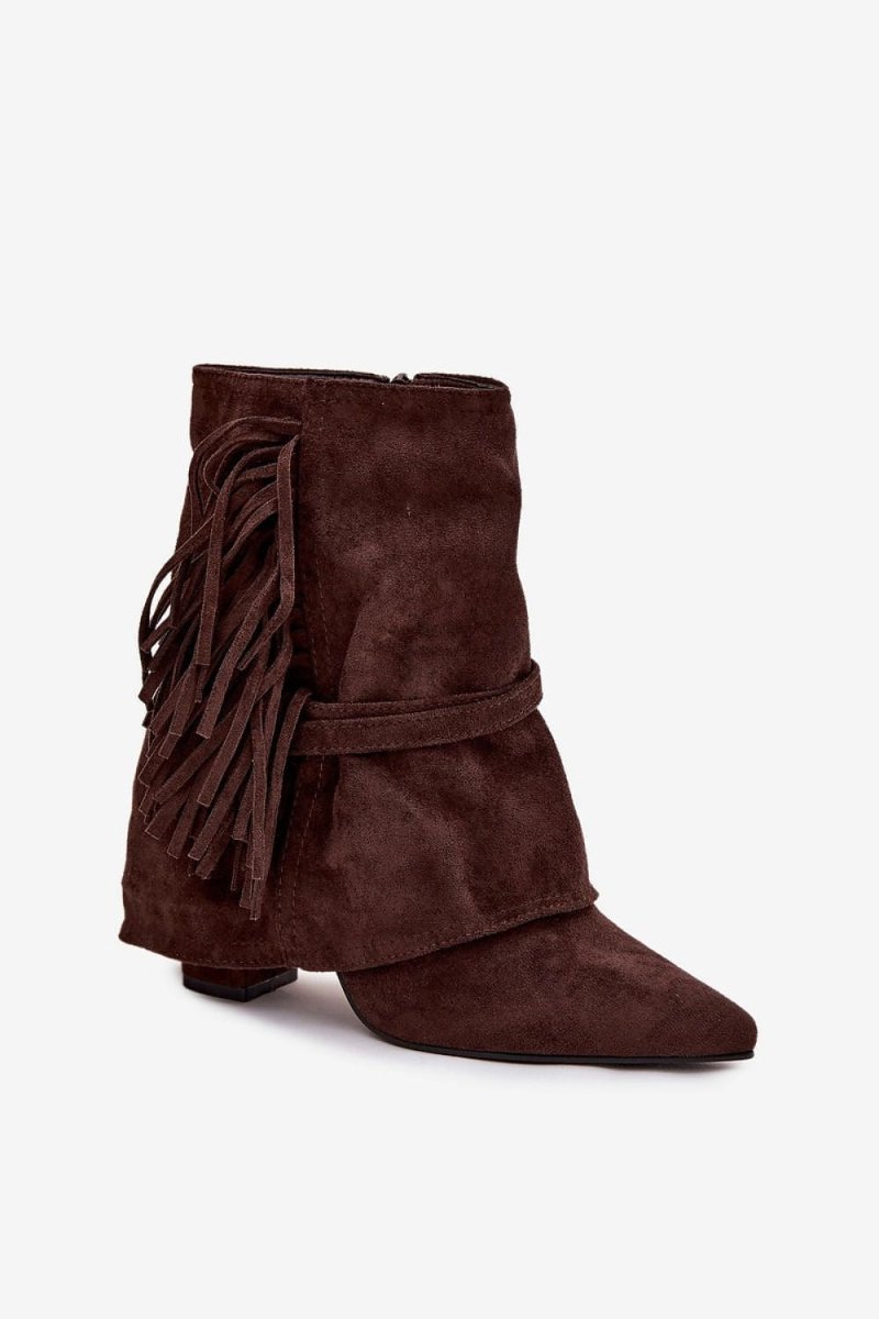 Women's Eco Suede Fringe Ankle Boots - 
