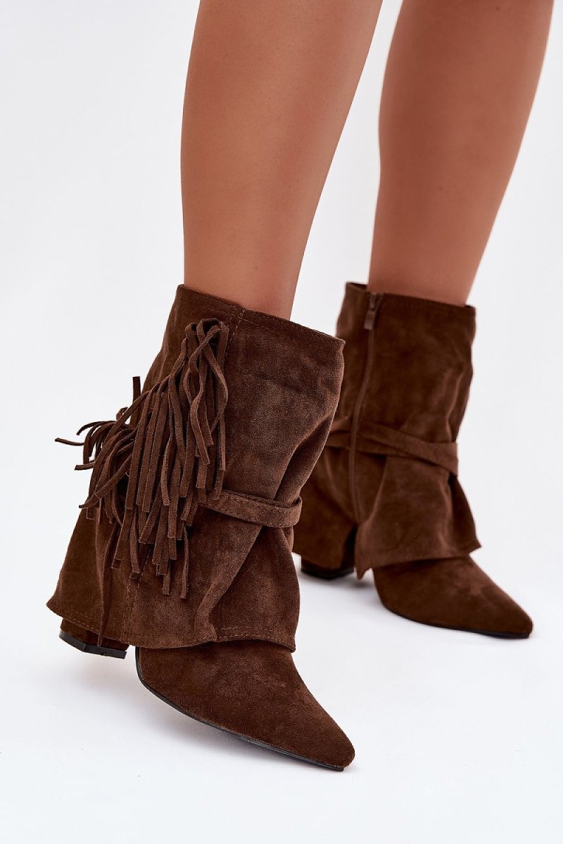 Women's Eco Suede Fringe Ankle Boots - 