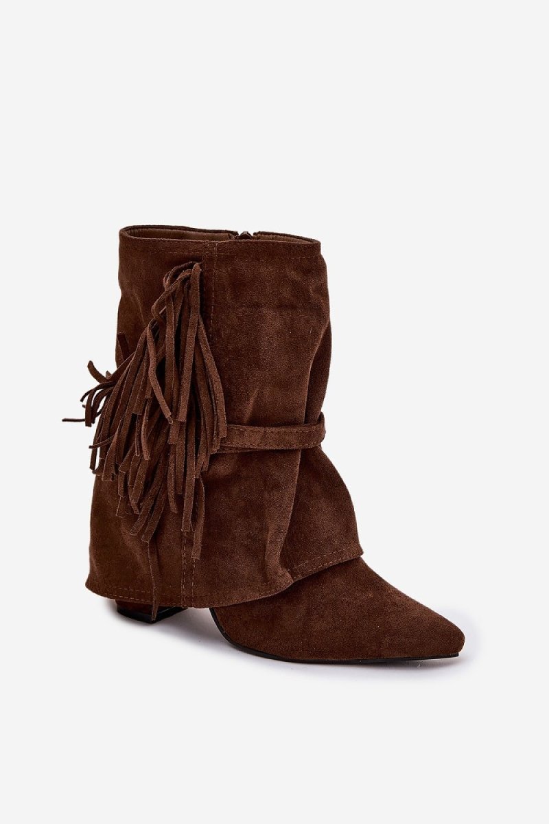 Women's Eco Suede Fringe Ankle Boots - 