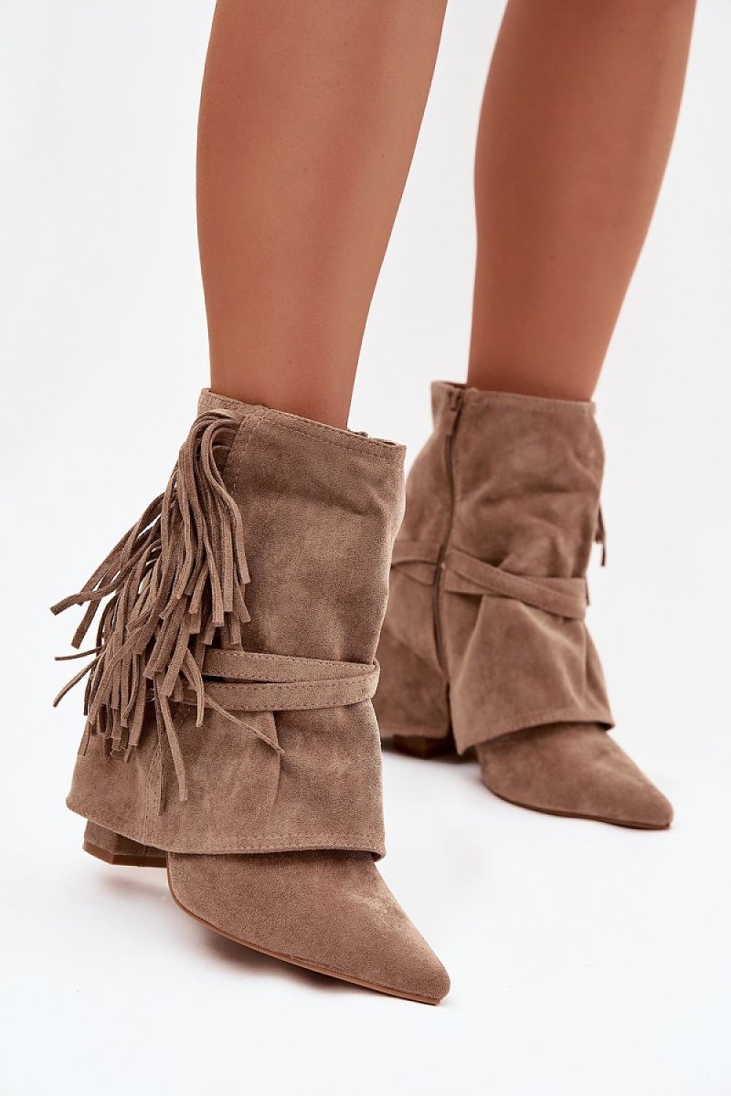 Women's Eco Suede Fringe Ankle Boots - 
