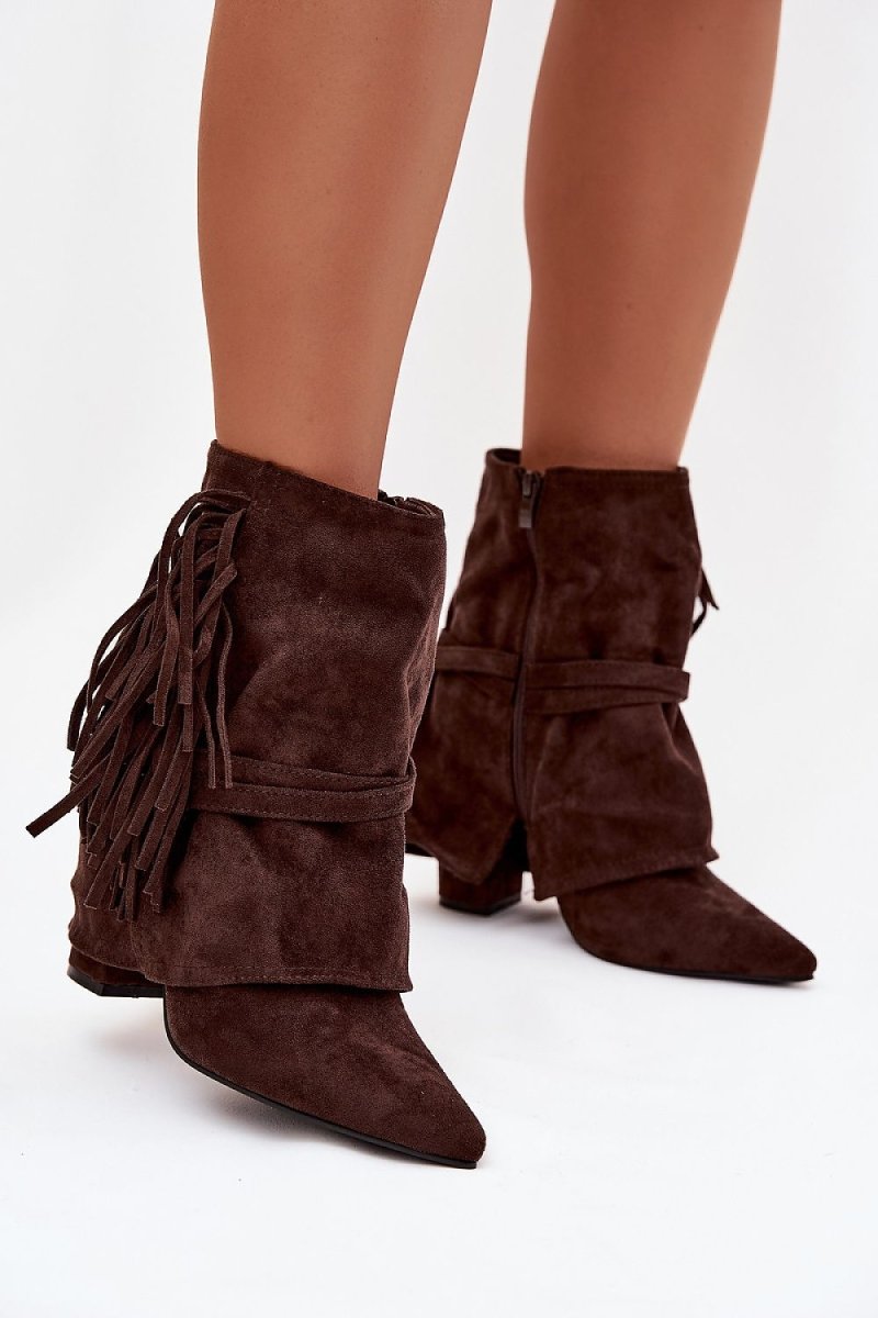 Women's Eco Suede Fringe Ankle Boots - 