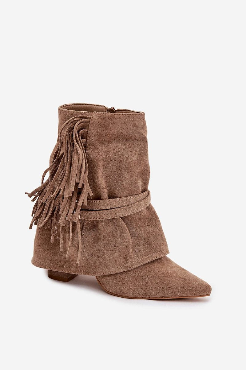 Women's Eco Suede Fringe Ankle Boots - 