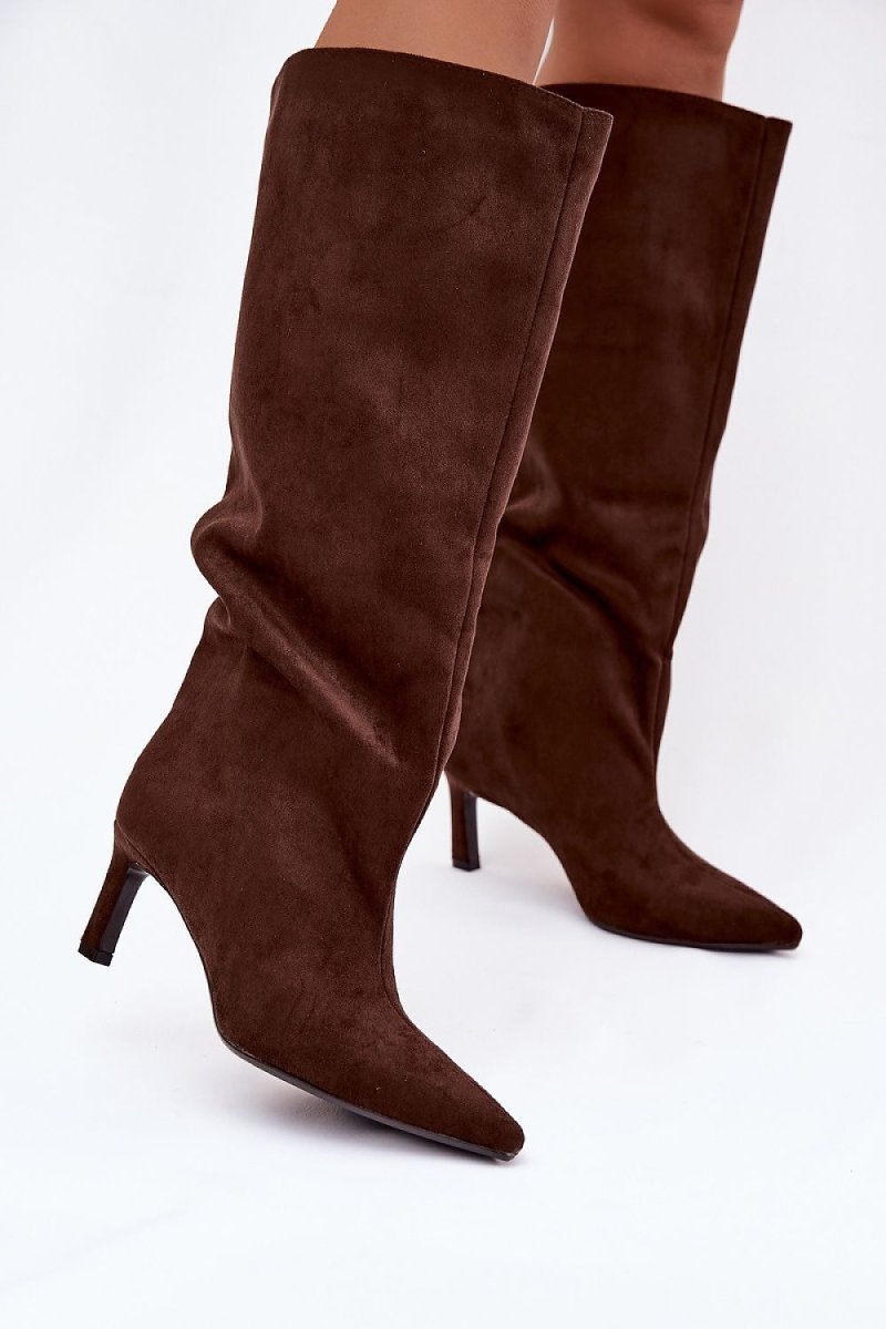 Women's Eco Suede Stiletto Heel Boots - 