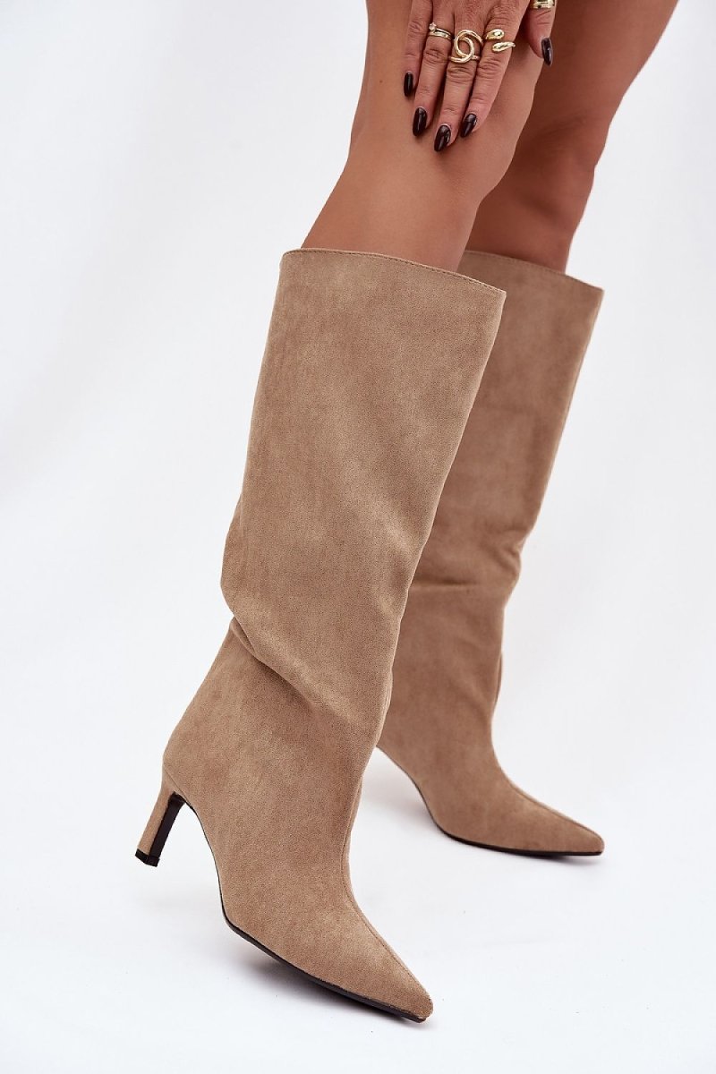 Women's Eco Suede Stiletto Heel Boots - 