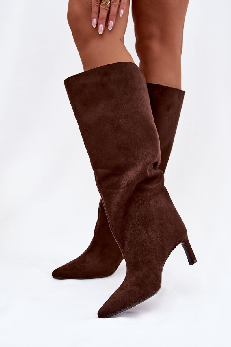 Women's Eco Suede Stiletto Heel Boots - 