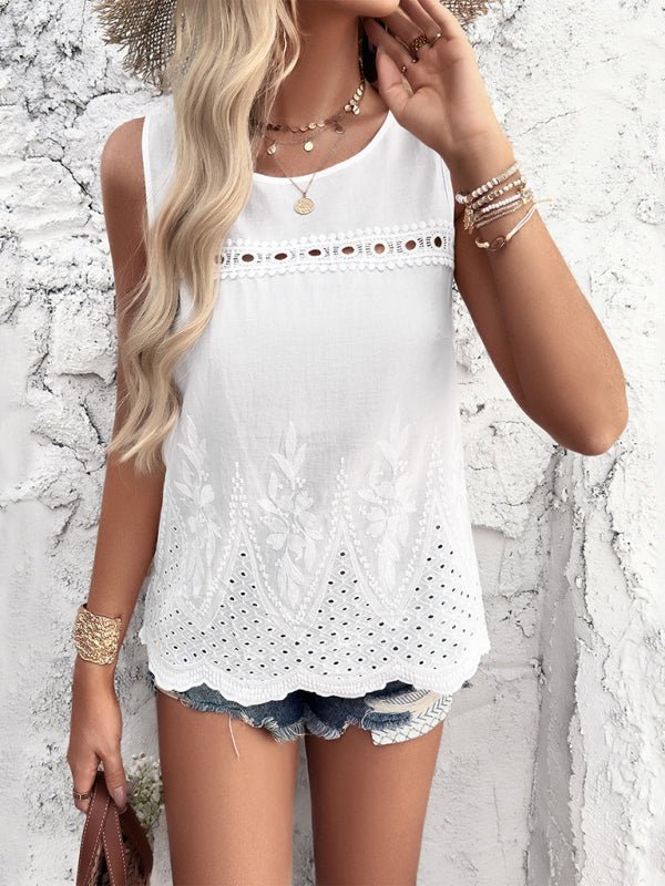 Women's elegant casual sleeveless vest top - Top
