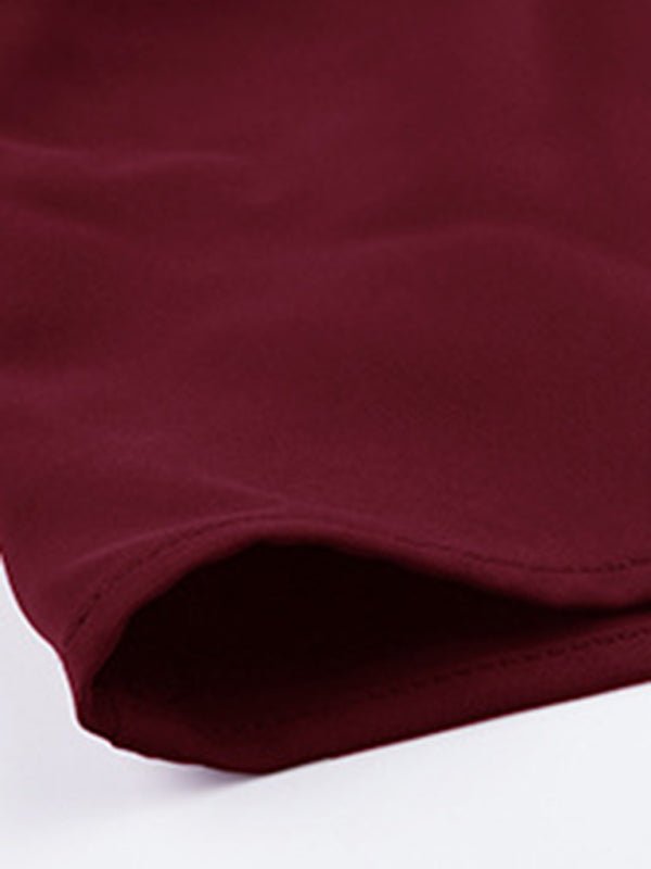 Women's Elegant Solid Color Square Neck Long Sleeve Dress - Casual Dress