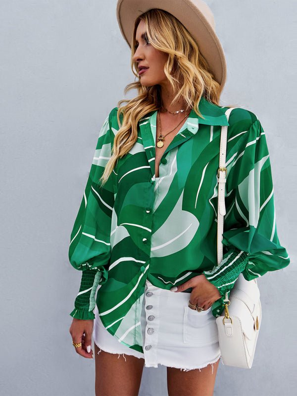 Women's fashion commuter long sleeve versatile Shirt Top - Top