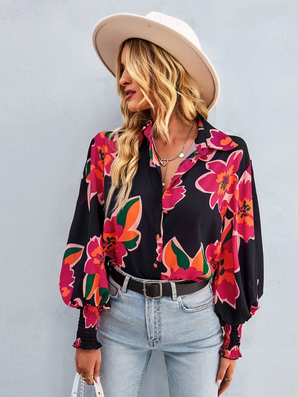 Women's fashion commuter long sleeve versatile Shirt Top - Top