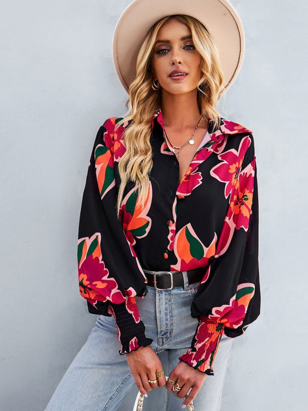 Women's fashion commuter long sleeve versatile Shirt Top - Top